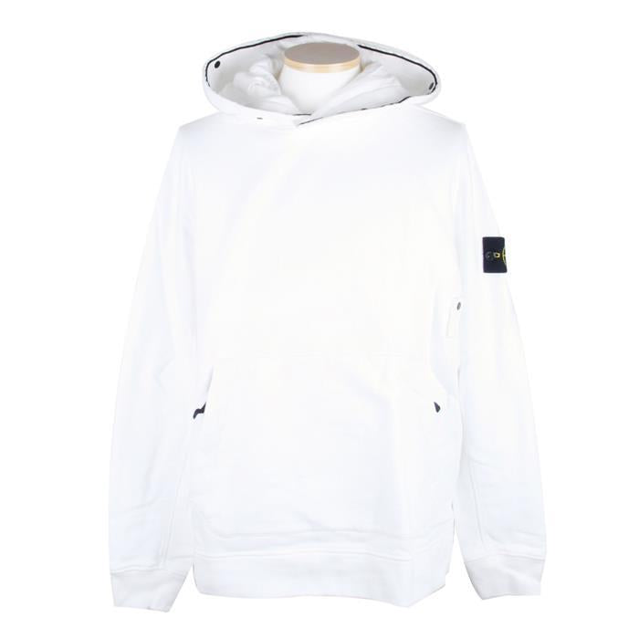 STONE ISLAND Logo Patch Pocket Hooded T-Shirt White Men