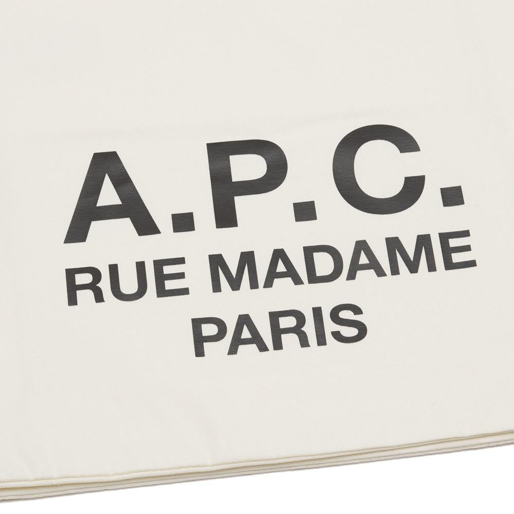 A.P.C. White Leather Lou Rue 20 Tote Bag M67064 AAD