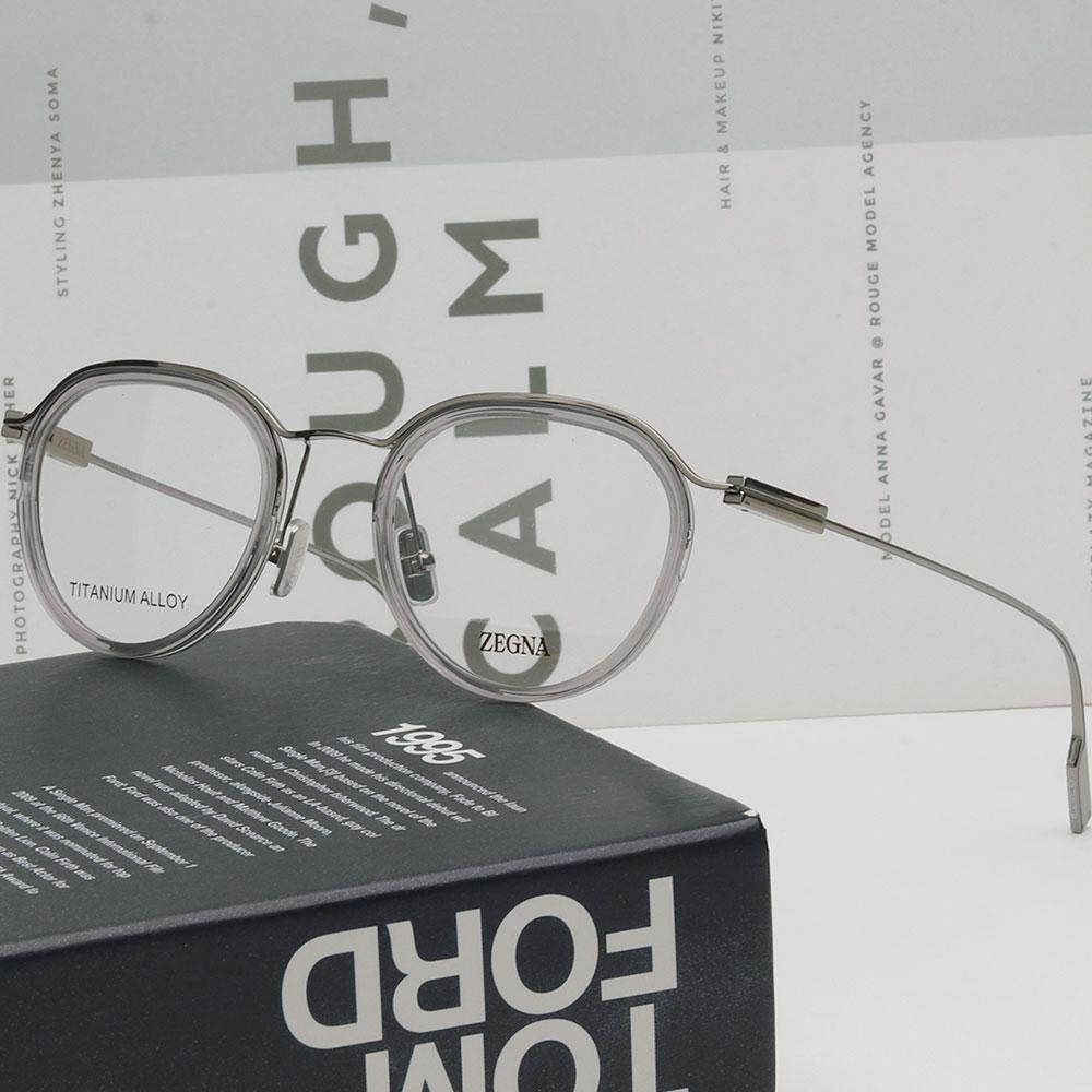 Zegna Titanium Round Eyeglass Frames Unisex Asian Fit EZ5292 D 020