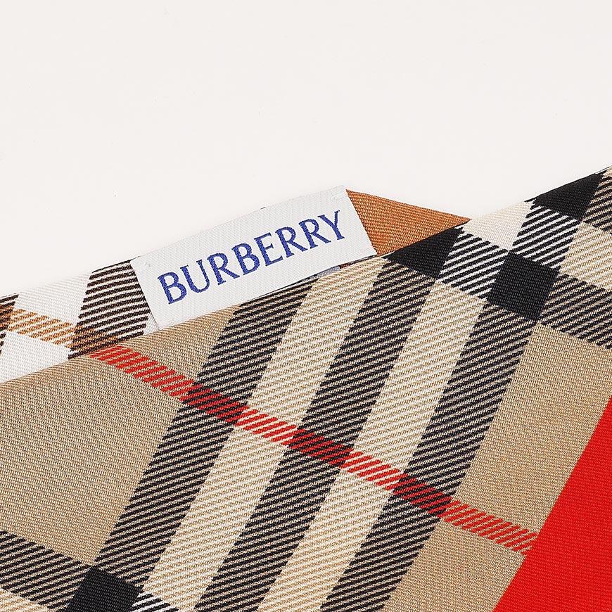 BURBERRY Women’s Contrast Check Silk Skinny Scarf