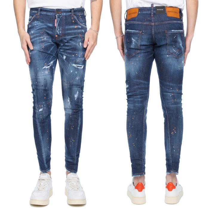 Dsquared2 Vintage Blue Paint Wash Sexy Twist Jeans for Men
