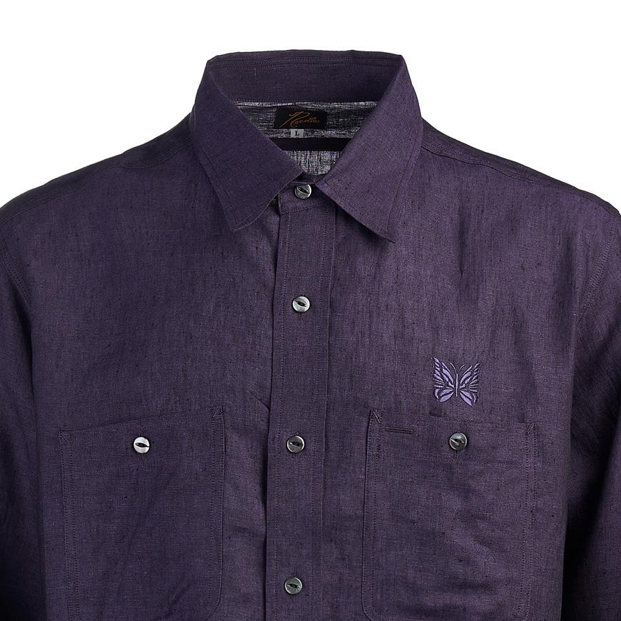 NEEDLES Men’s Chambray Work Shirt Long Sleeve QV291B PURPLE