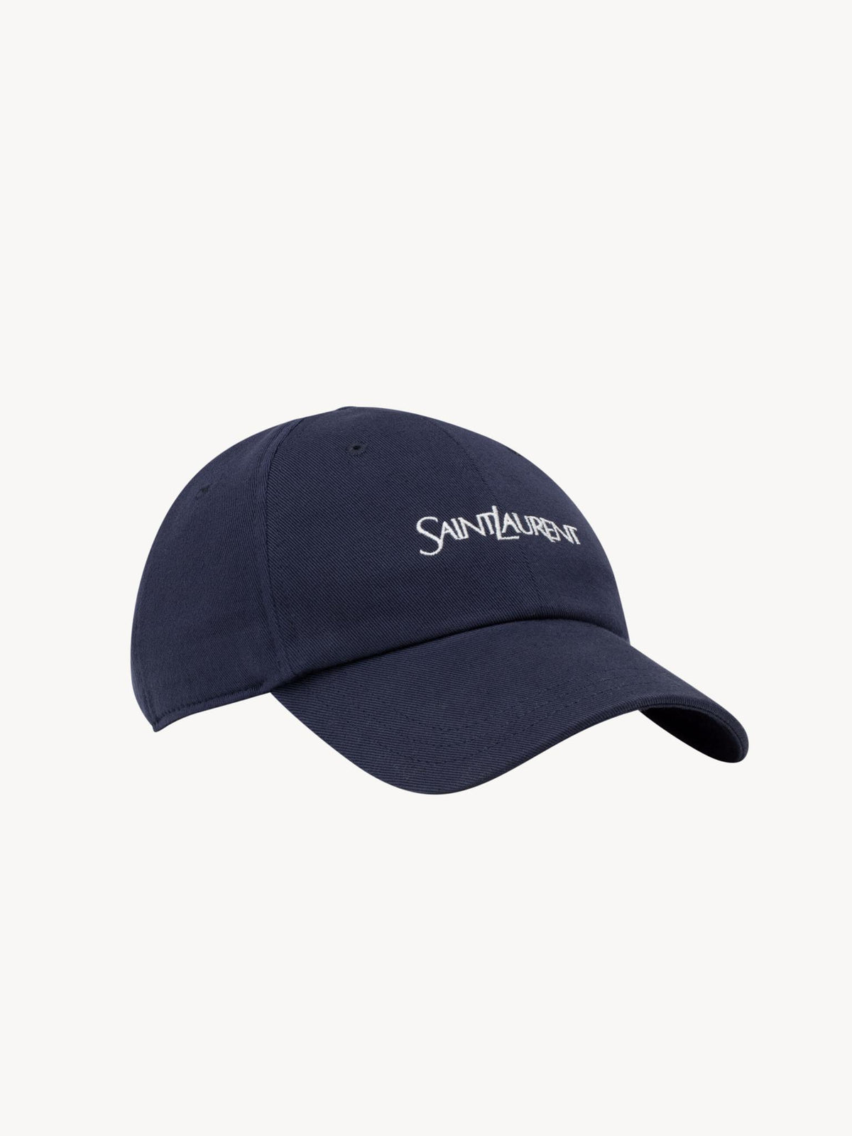 Saint Laurent Black Cotton Logo Baseball Cap