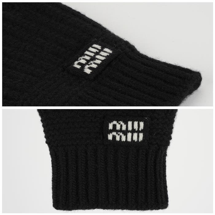 Miu Miu Wool Cashmere Knit Gloves for Men 5GG202 2F8S F0002