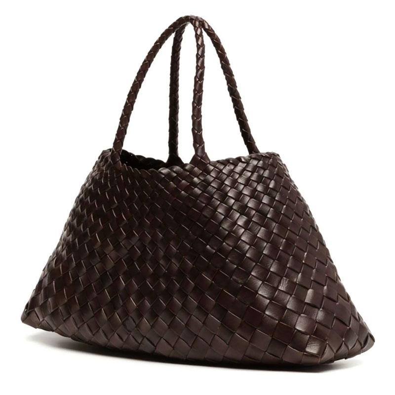 Dragon Diffusion Dark Brown Leather Santa Croce Big Tote Bag