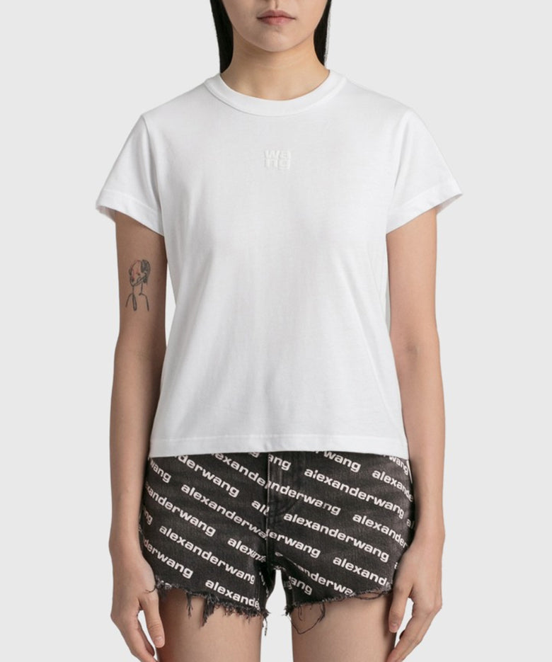 ALEXANDER WANG Essential Jersey Logo Print Short Sleeve T-Shirt 4CC3221358