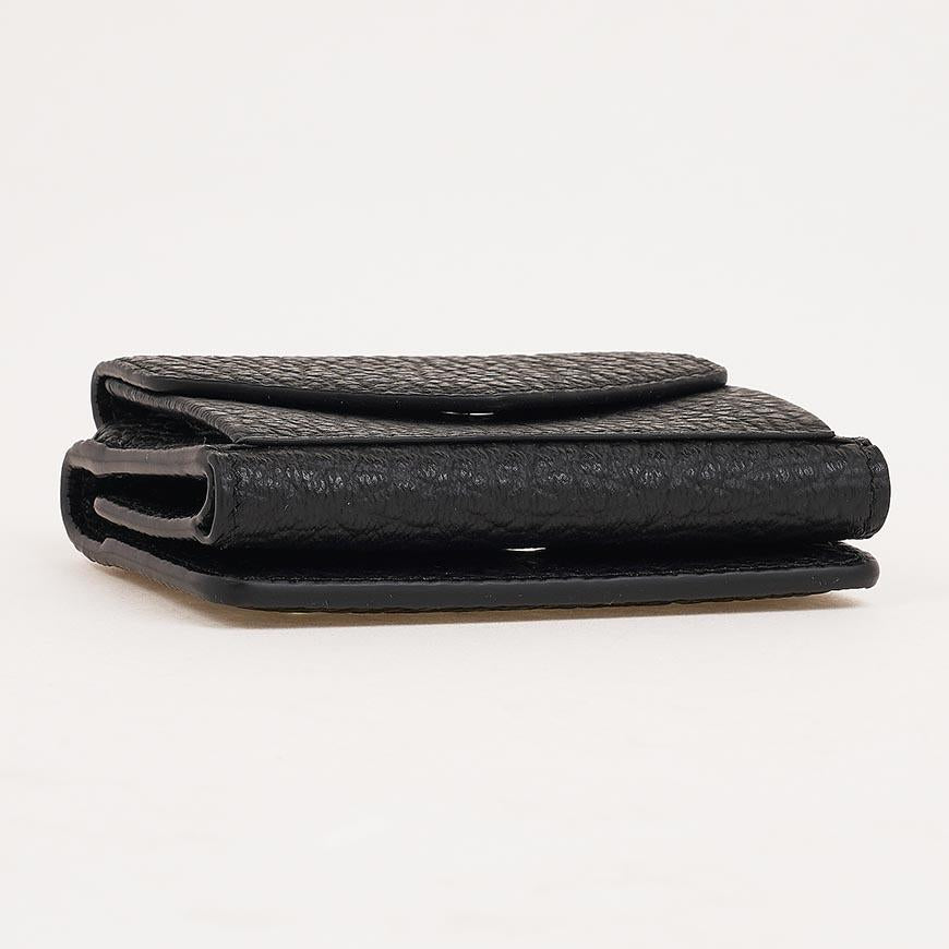 Maison Margiela Unisex Four-Stitch Leather Bifold Wallet Black
