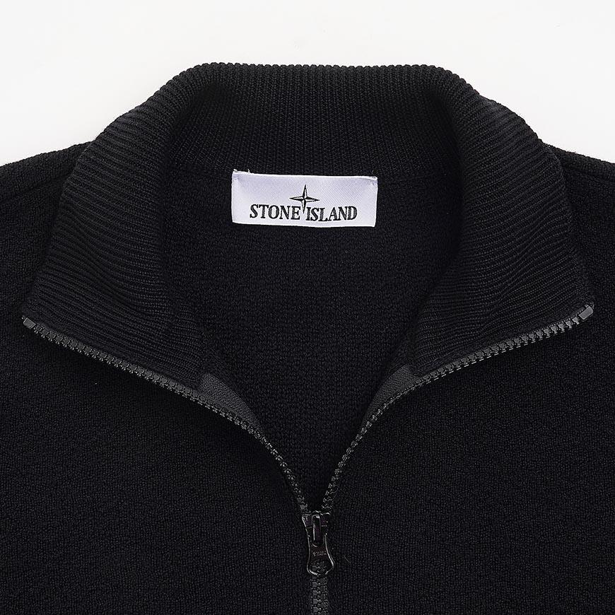 STONE ISLAND Men’s Stand Collar Knit Cardigan Black