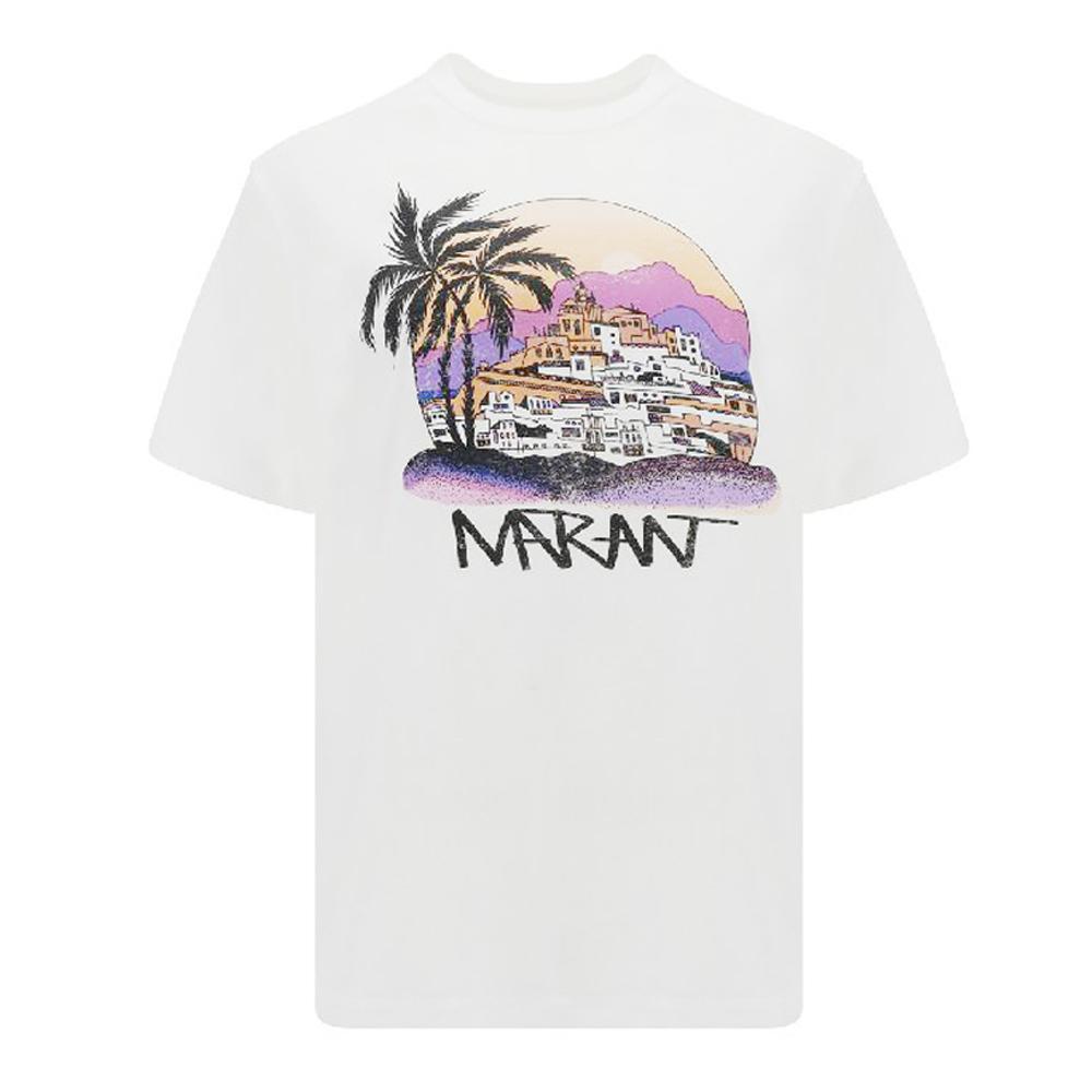 Isabel Marant Zewel Print White Cotton T-Shirt