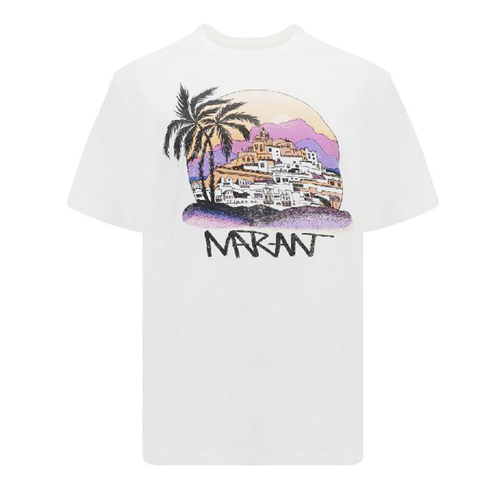 Isabel Marant Zewel Print White Cotton T-Shirt