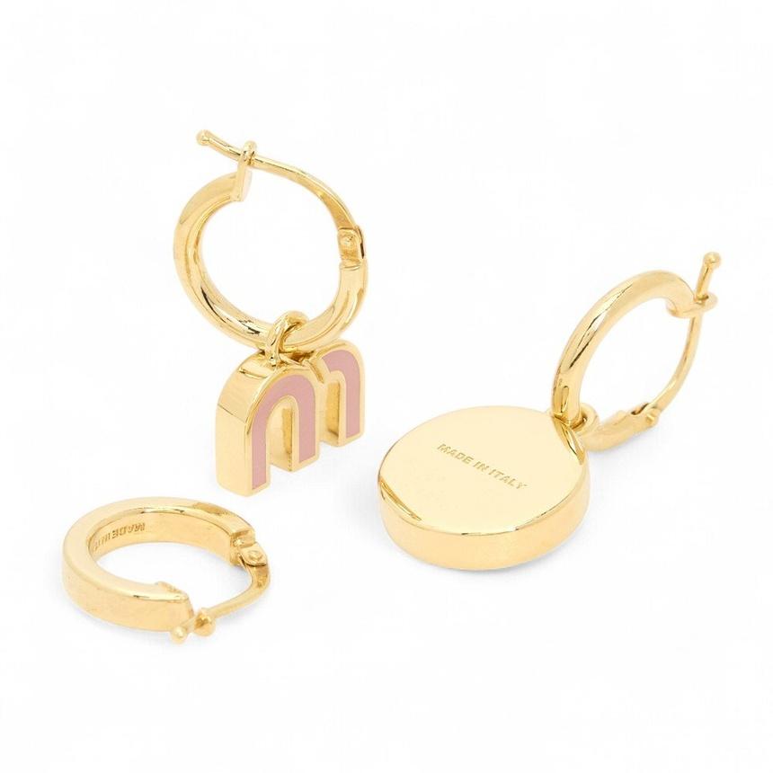 Miu Miu Gold-Tone Logo Stud Earrings Set