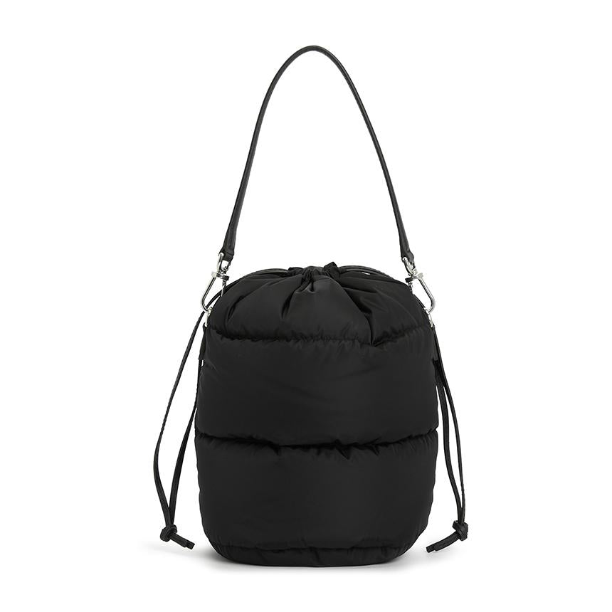 Moncler Karakorum Padded Nylon Bucket Shoulder Bag Black Women