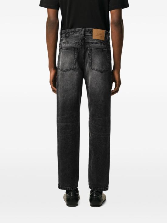 AMI Tapered Fit Denim Jeans for Men HTR103 DE0124 031 BLACK DOM