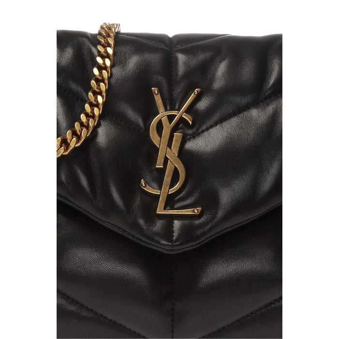 Saint Laurent Loulou Puffer Small Black Leather Shoulder Bag