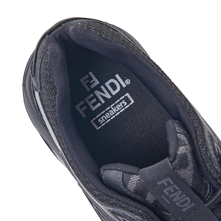 FENDI Men’s Faster Trainer Low-Top Sneakers White/Gray Leather