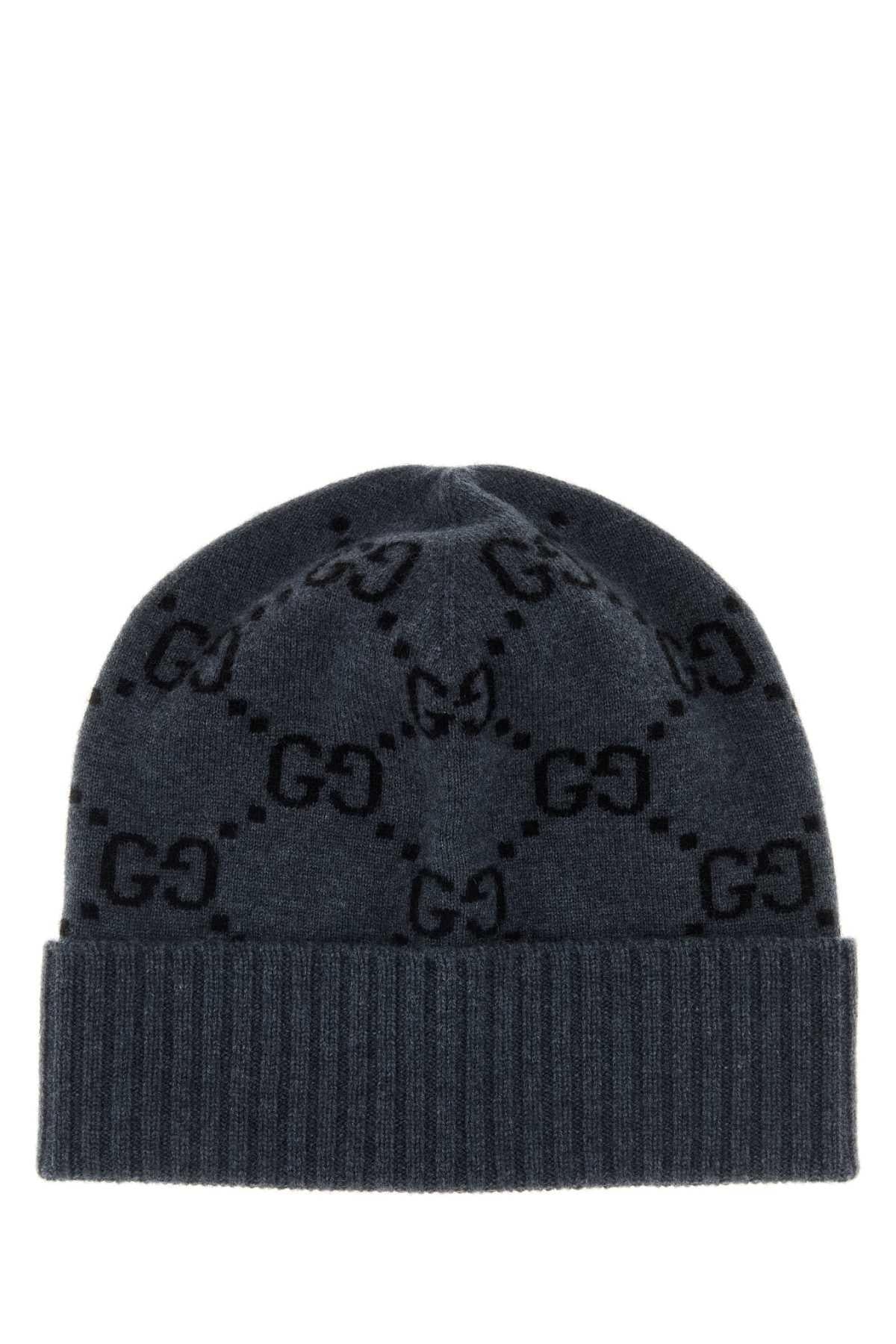GUCCI Gray Knit Wool Beanie for Men
