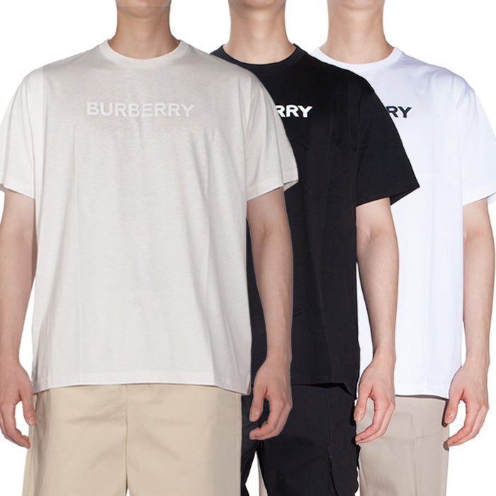 BURBERRY Logo Print Cotton Oversize Short Sleeve T-Shirt