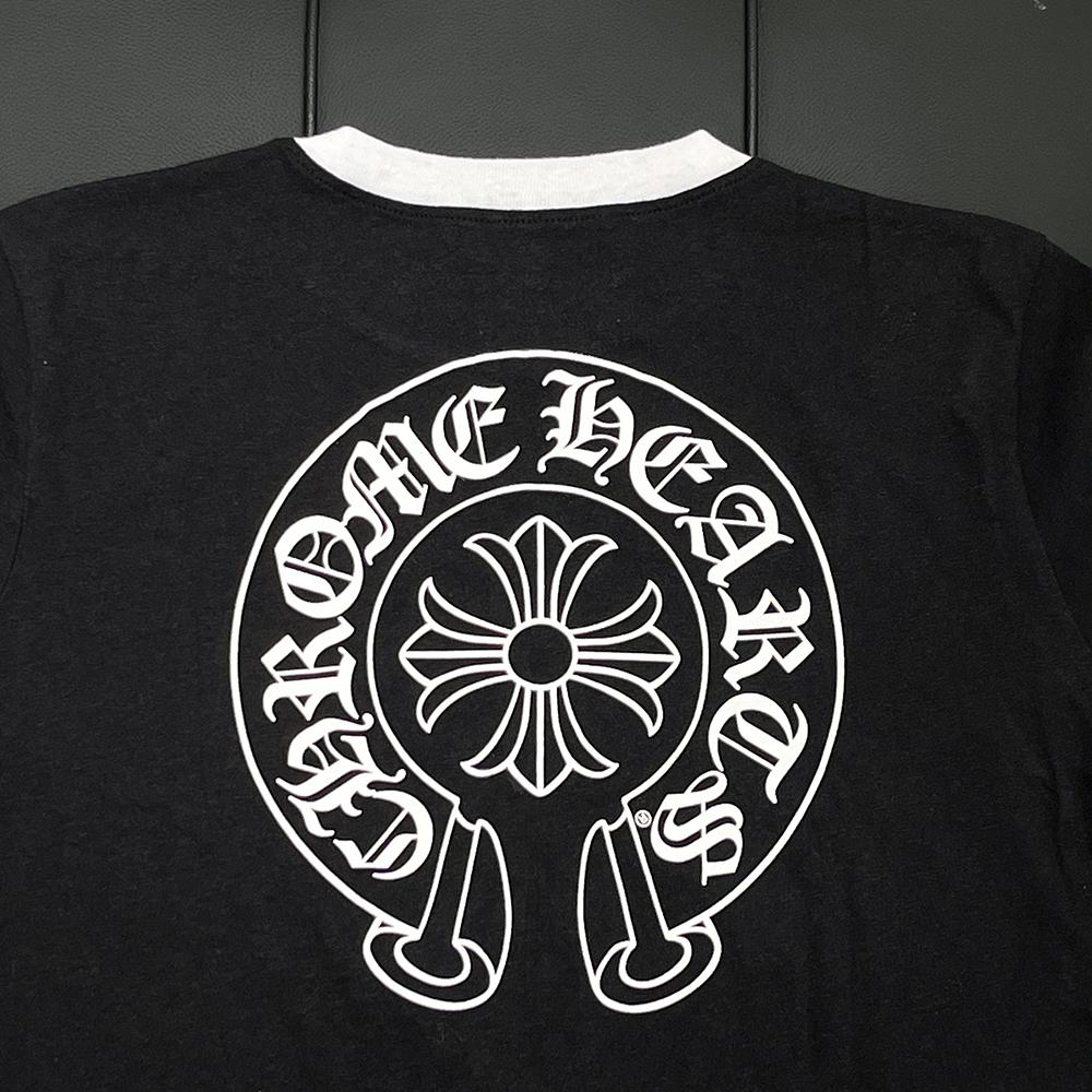 Chrome Hearts Horseshoe Roller Skate Ringer Short Sleeve T-Shirt Black/White