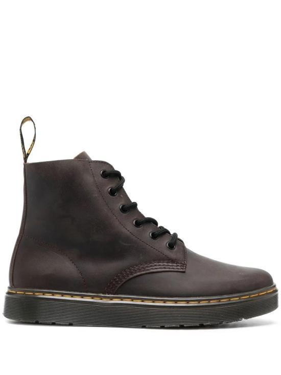 Dr.Martens Leather Combat Boots for Women 27779201 DARK BROWN DOM