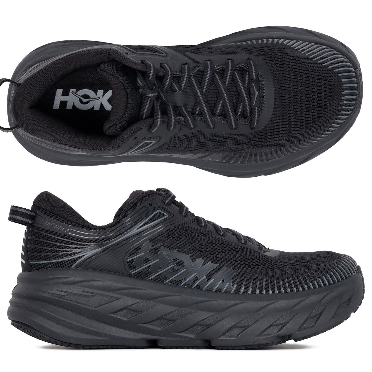 HOKA Black Bondi 7 Low-Top Sneakers 1110519 BBLC