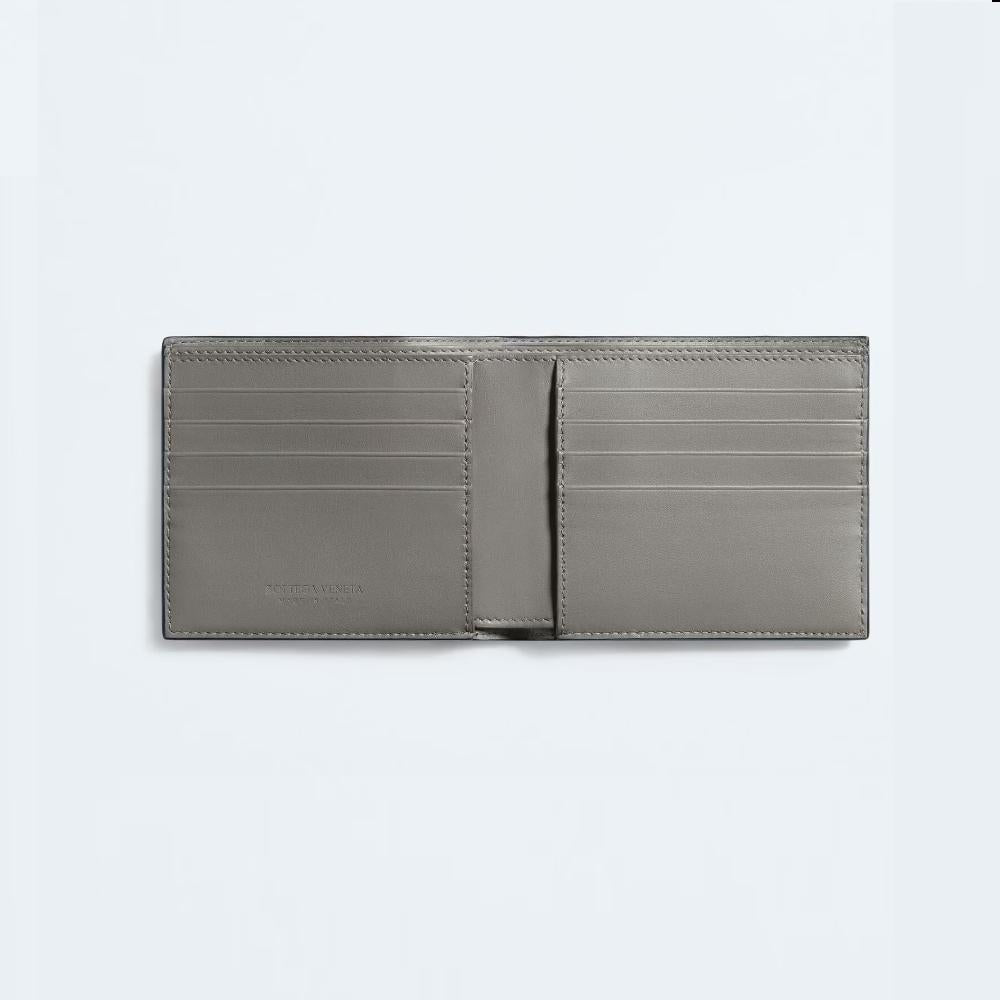 Bottega Veneta Intrecciato Two-Tone Midnight Basalt Bifold Wallet