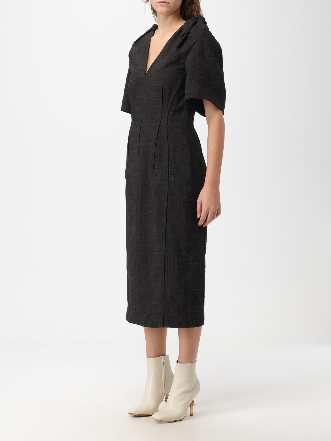 Bottega Veneta Short Sleeve Midi Dress FW23 Brown