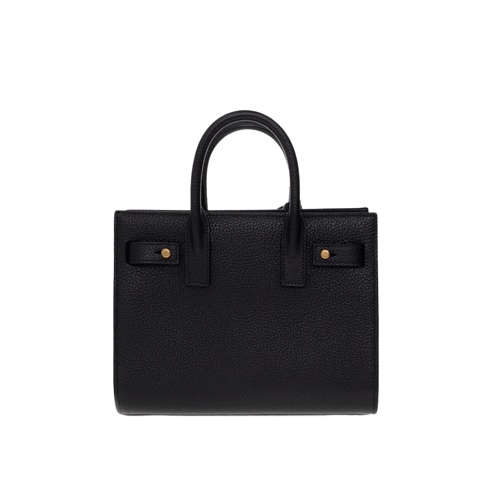 Saint Laurent Nano Tote Crossbody Bag Black Leather Tote