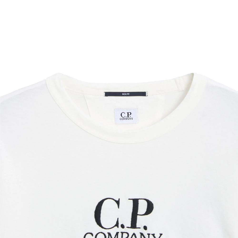 CP Company Logo Embroidered White T-Shirt