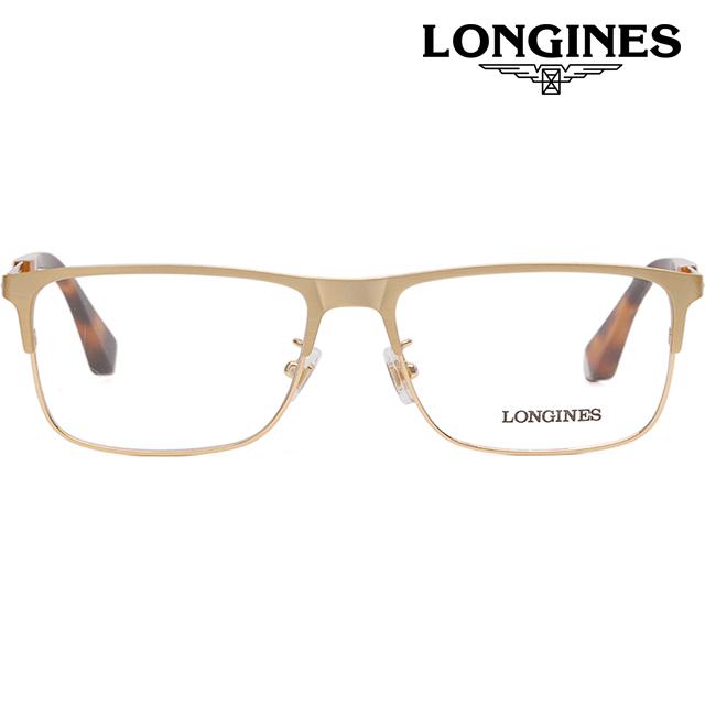 LONGINES Gold Square Rim Eyeglass Frame Unisex LG5005H 030
