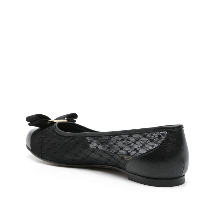 Ferragamo Mesh Ballerina Flats Women’s Black
