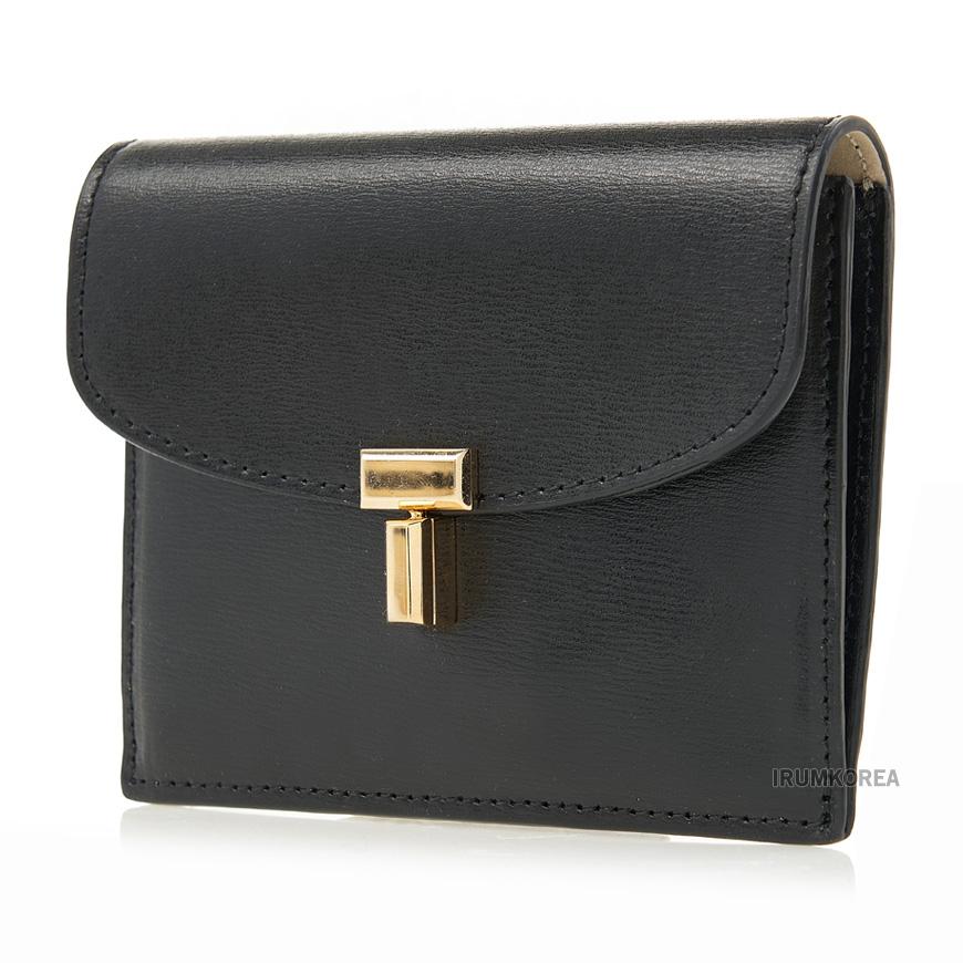 Toteme T-Lock Leather Card Holder Black Women’s Wallet 251WAM0042 LE0025