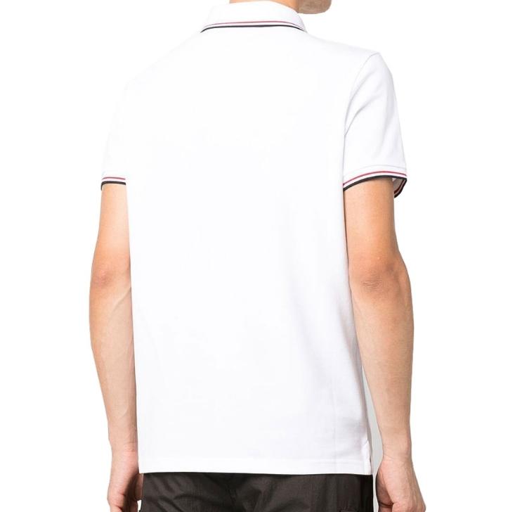 Moncler Trimmed Cotton Pique Polo Shirt White