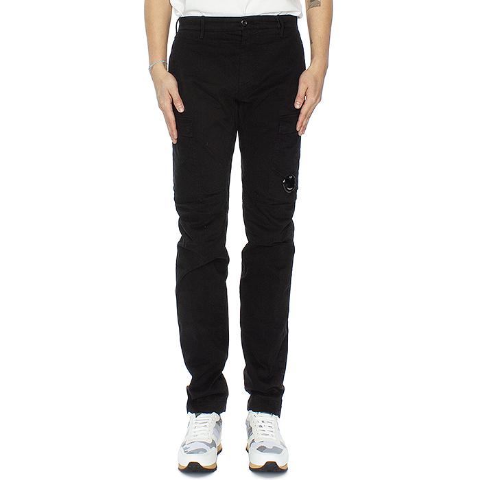 CP Company Lens Logo Stretch Satin Cargo Pants Black Men