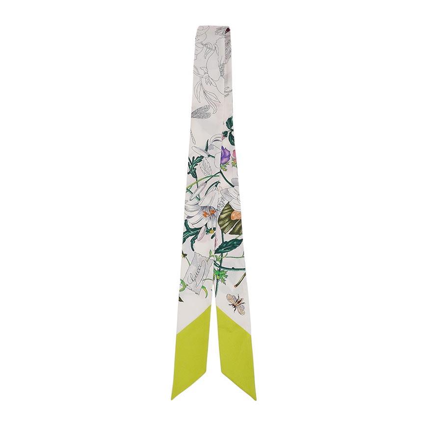 GUCCI Unisex Print Silk Twill Ribbon Scarf 831699 3G001 9067