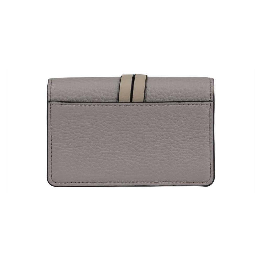 Chloe Alphabet Coin Card Holder Gray Leather Wallet