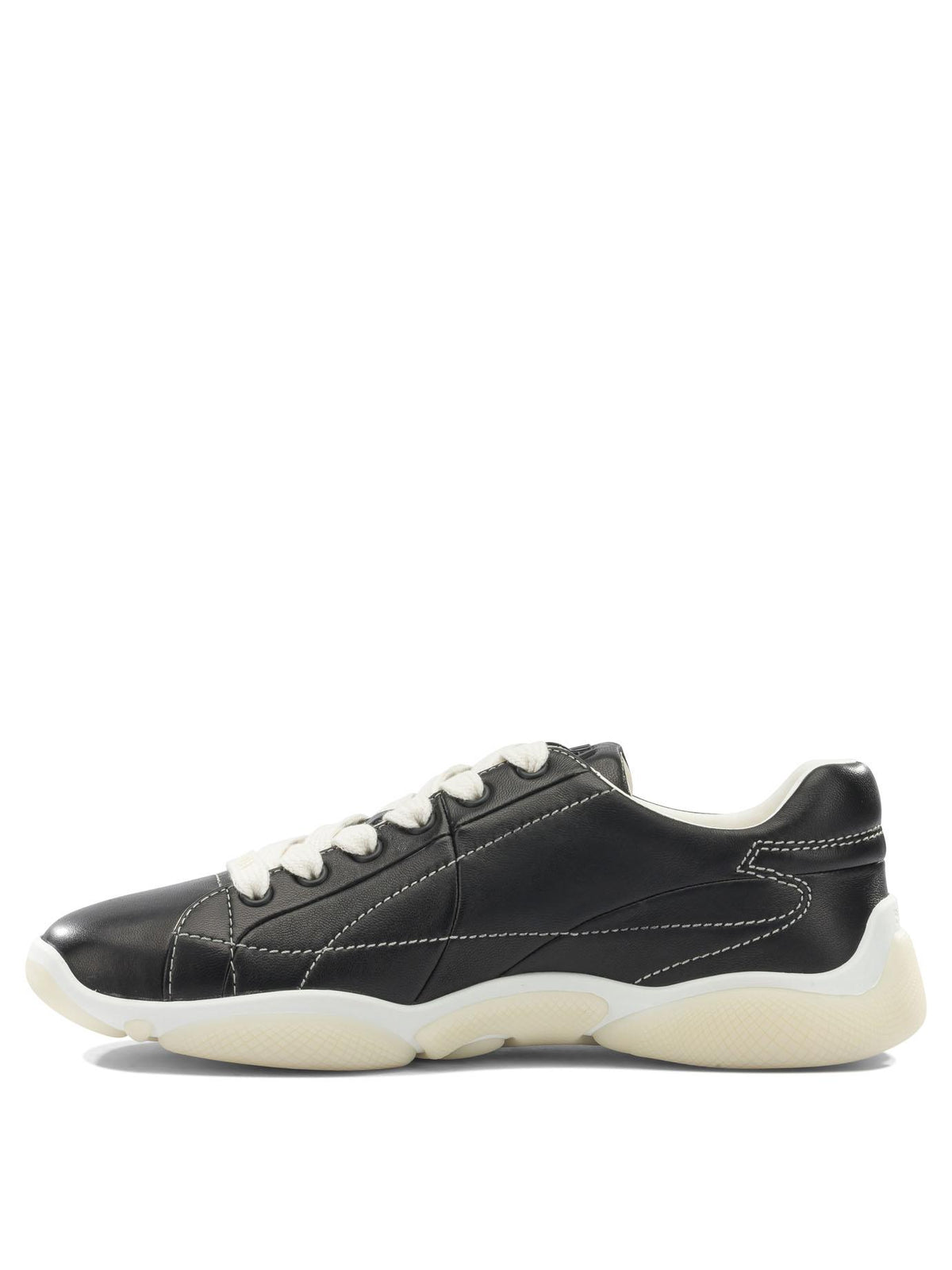 PRADA Leather Low-Top Sneakers White