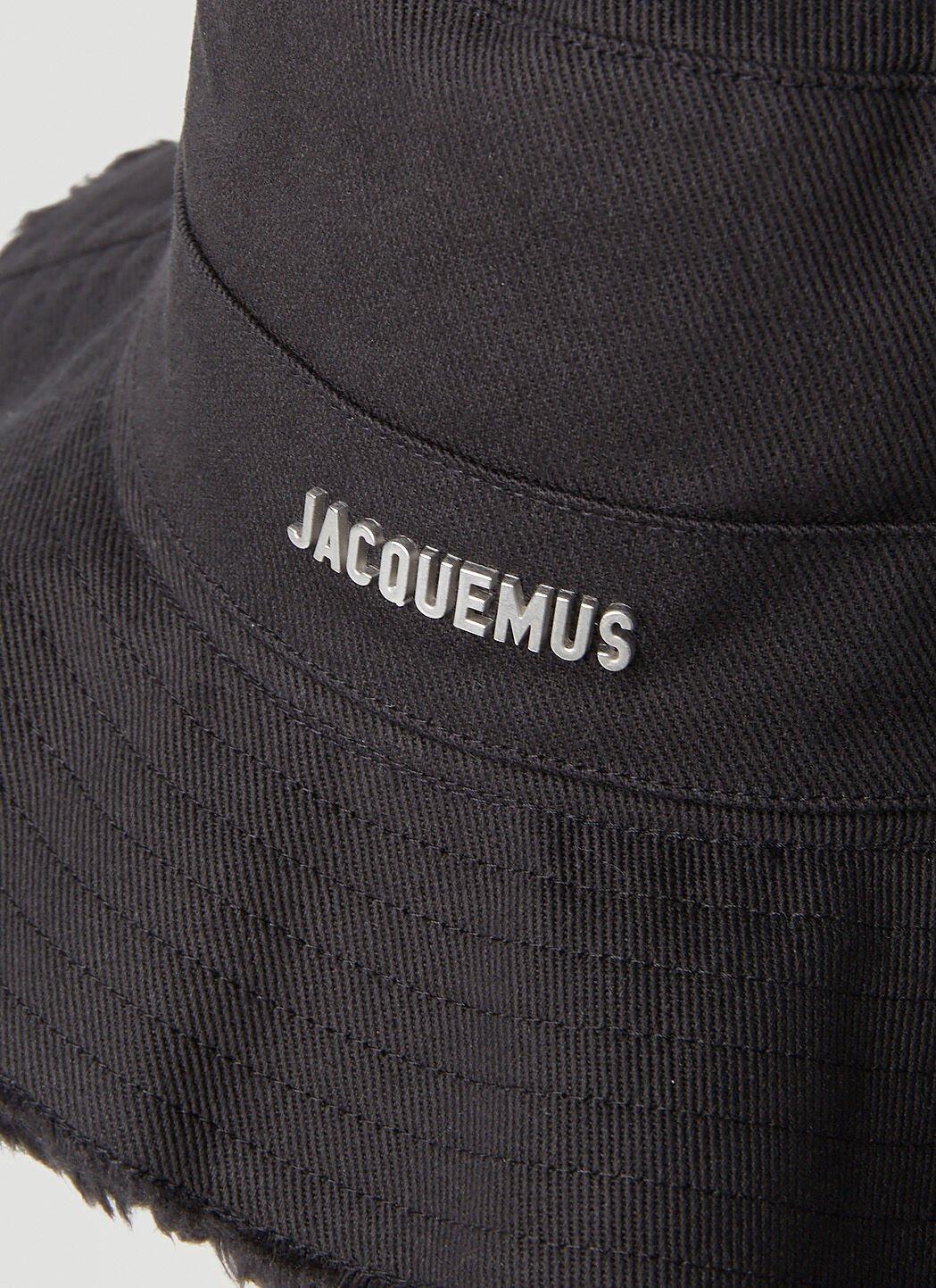 JACQUEMUS Le Bob Artichaut Black Bucket Hat 213AC002