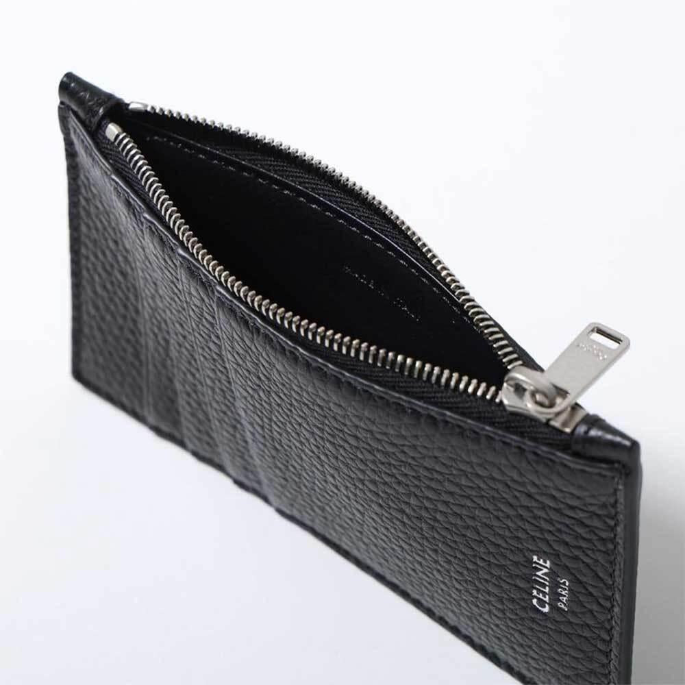 CELINE Grain Calfskin Zipper Compact Card Holder 10B683GTH 38SI