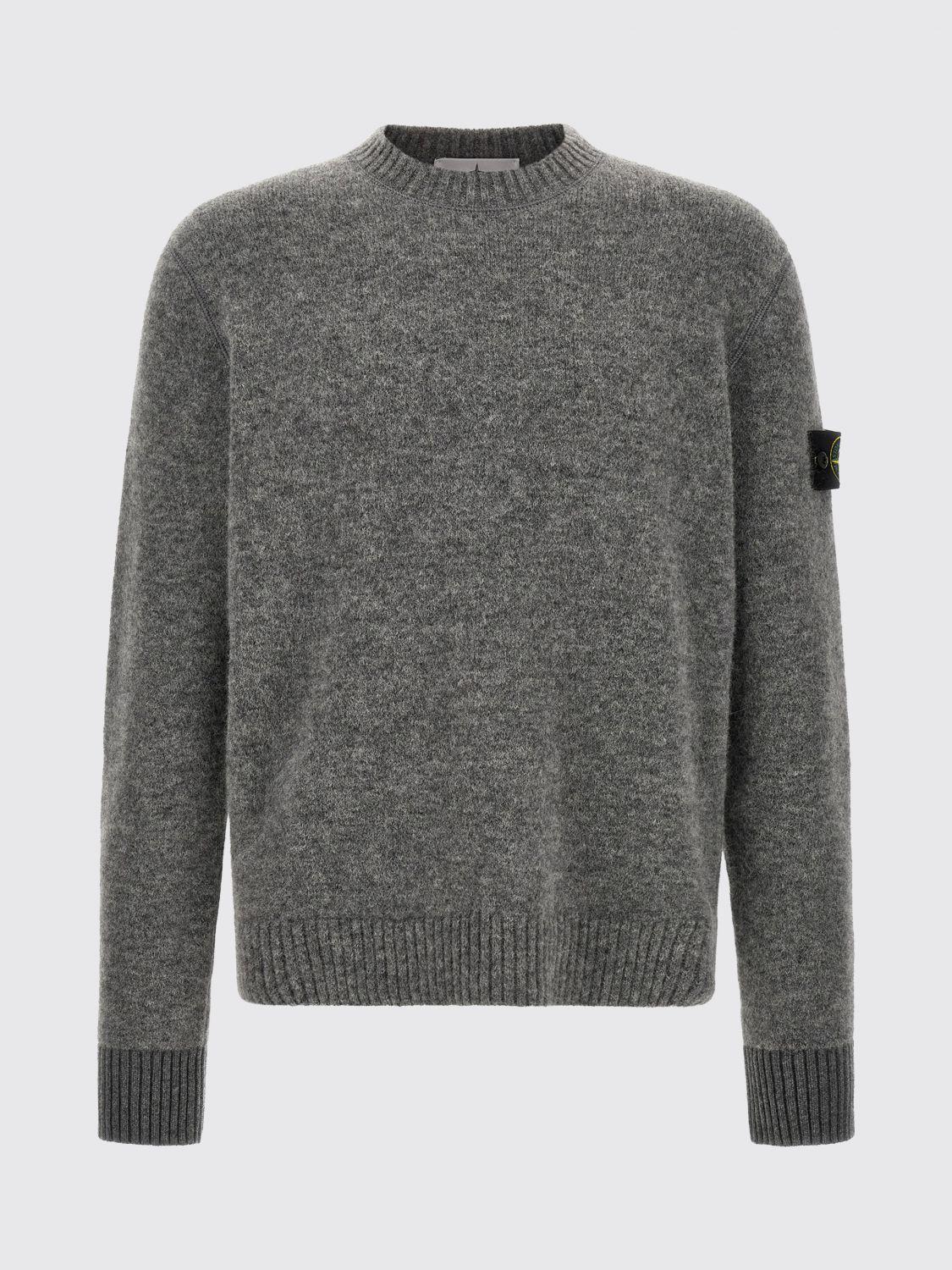 STONE ISLAND Green Wool Round Neck Knit Sweater