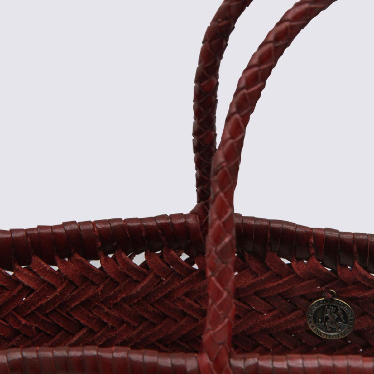 Dragon Diffusion BORDO Leather Woven Tote Bag