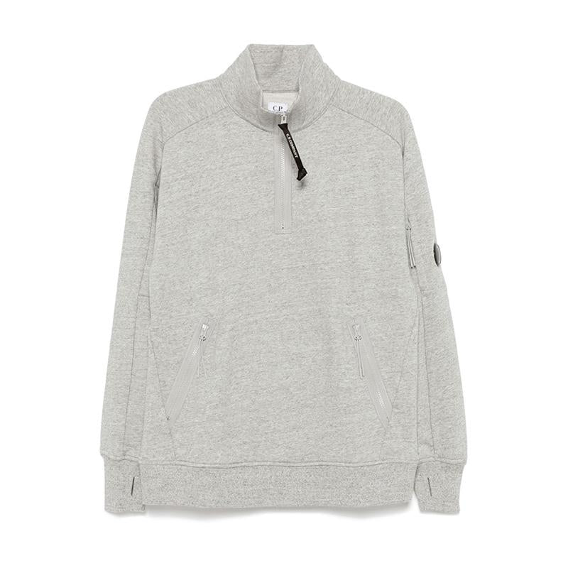 CP Company Lens Patch Half Zip Sweatshirt Gray