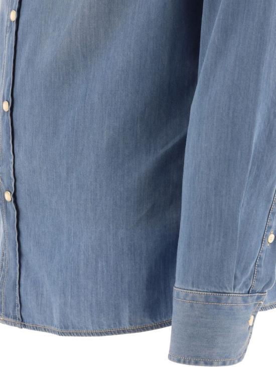 Brunello Cucinelli Ultralight Denim Long Sleeve Shirt Men