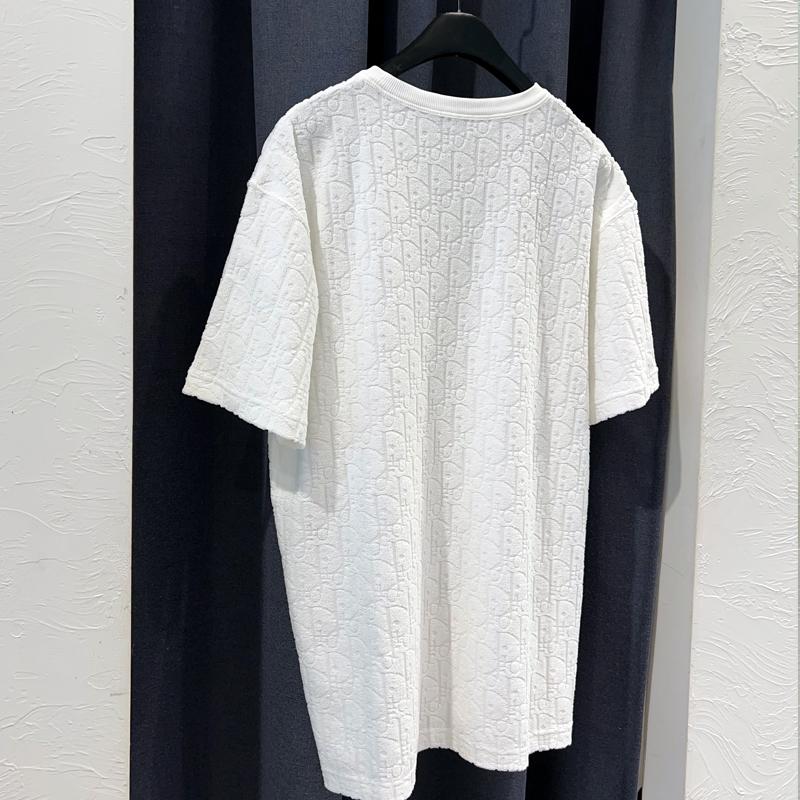 DIOR Oblique Casual Fit Terry Cotton Jacquard T-Shirt White