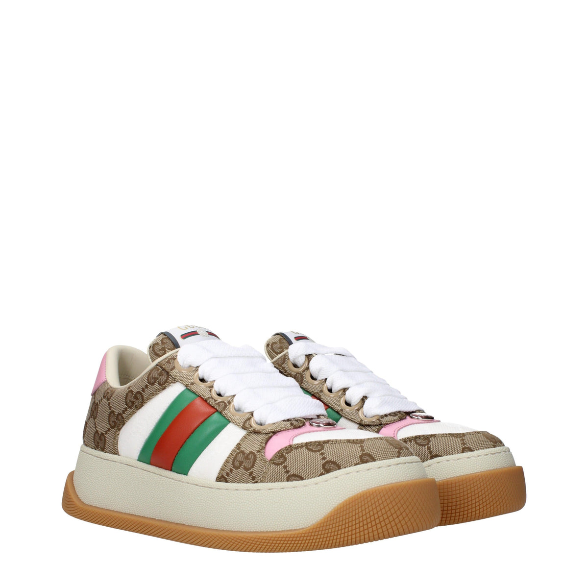 GUCCI Beige Canvas Low-Top Sneakers