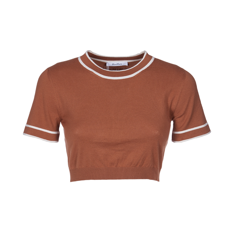 Max Mara Contrast Knit Crop Top 2411361042600
