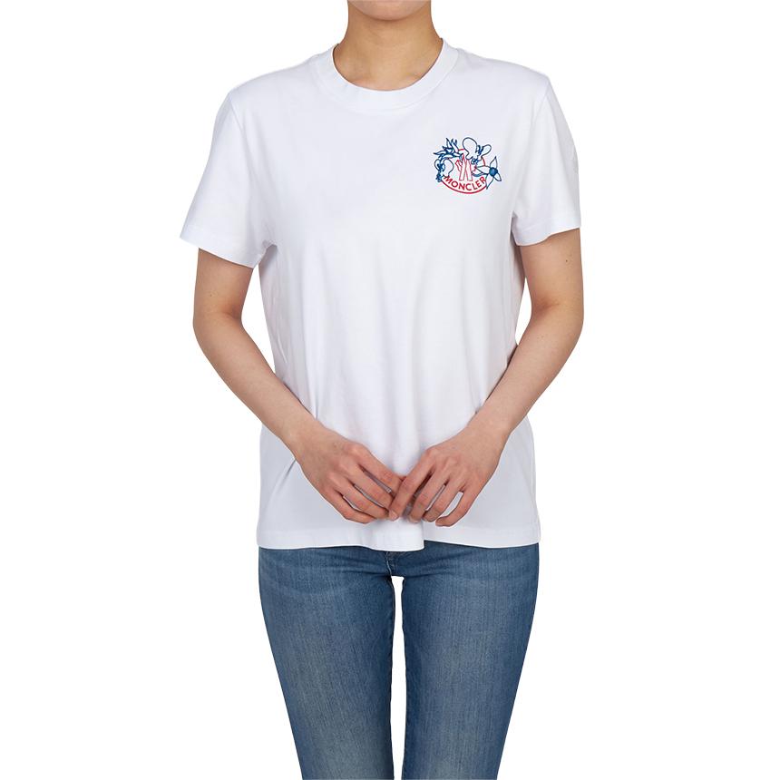 Moncler Women’s Short Sleeve T-Shirt White Cotton Tee