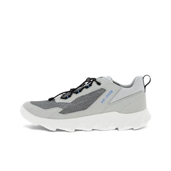 ecco Concrete Silver Grey Wild Dove Leather Sneakers for Men