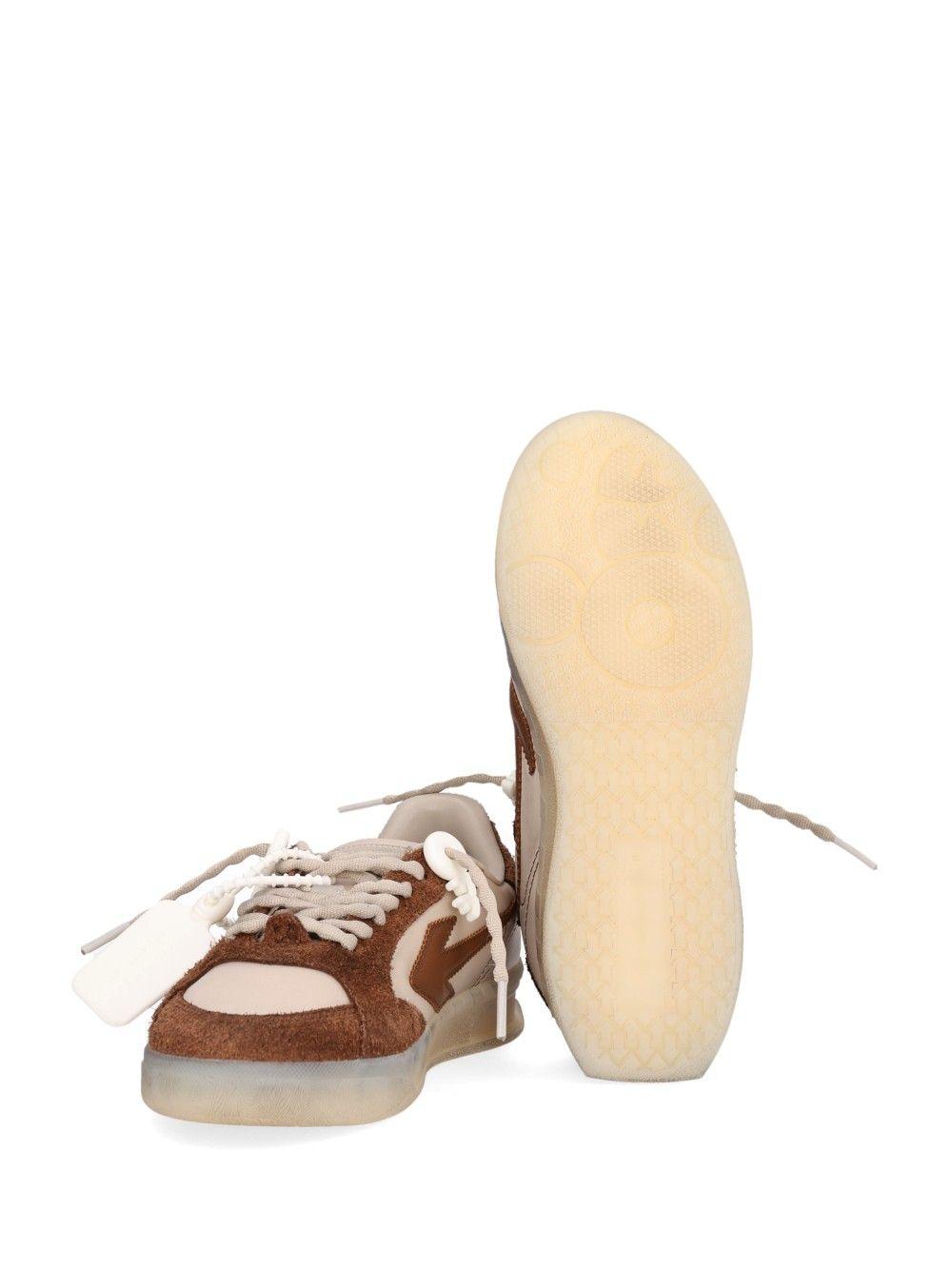 OFF WHITE Beige Leather Low-Top Sneakers