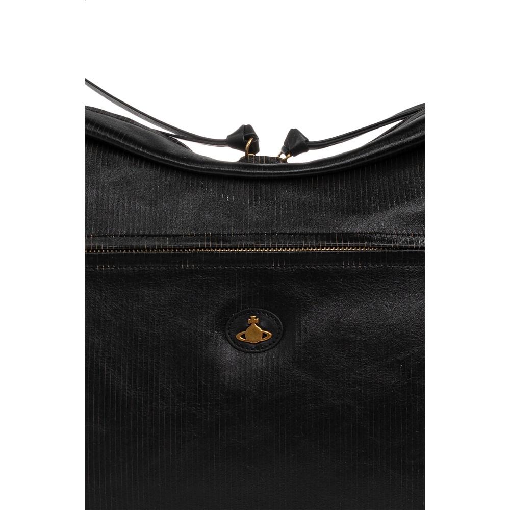 Vivienne Westwood Dolce Large Shoulder Bag Black Leather