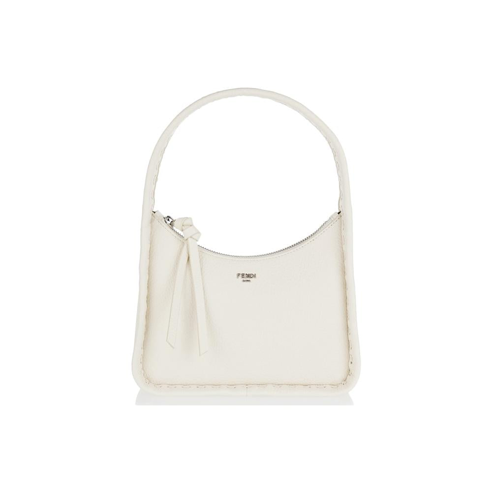 FENDI Metal Logo Mini Fendessence Tote Bag White